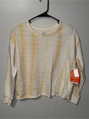 wonder nation Pale Yellow Tie-Dye Crewneck Sweatshirt